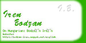 iren bodzan business card